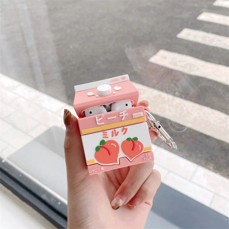 Kawaii Peach Milk AirPods Case