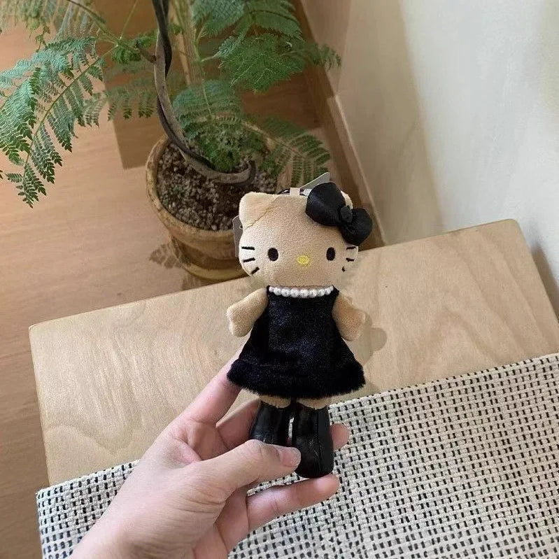 Kawaii Tall Hello Kitty with Black Dress Plush Charm