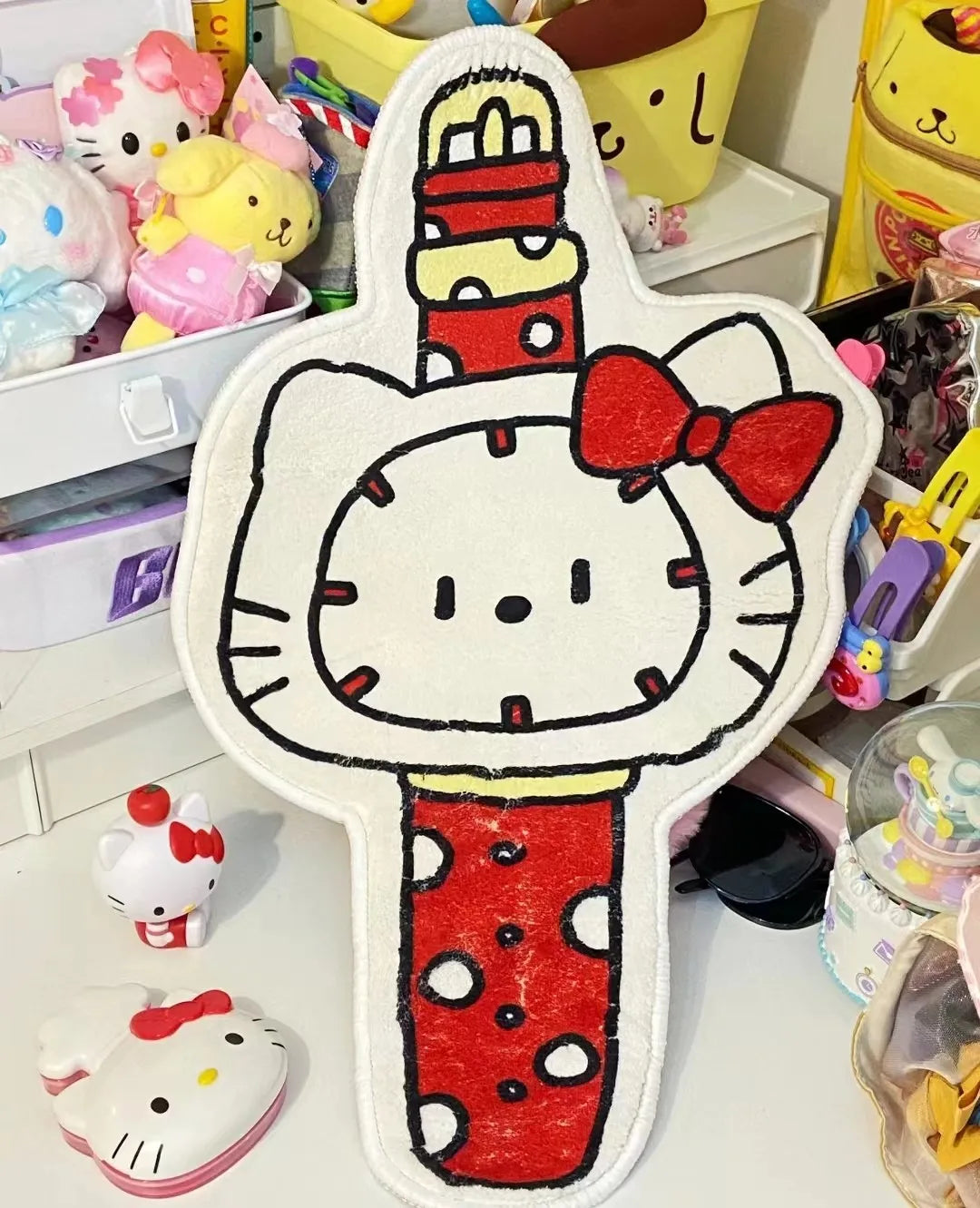 Kawaii Hello Kitty Plush Floor Mat - KAWAII LULU