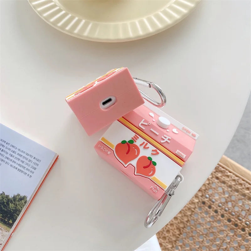 Kawaii Peach Milk AirPods Case