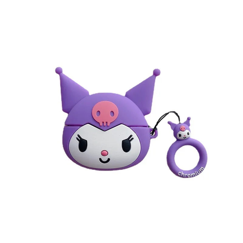 Kawaii Kuromi Purple AirPods Case with Keyring