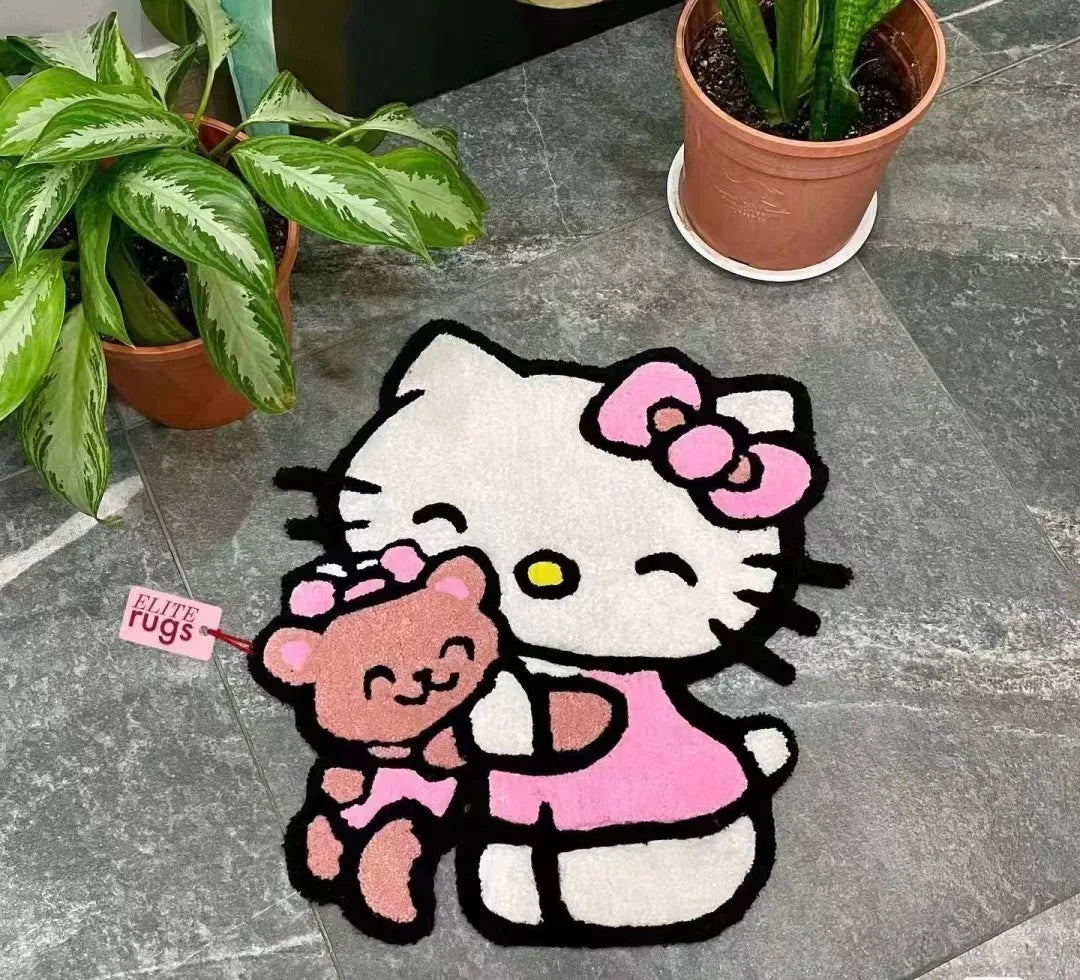 Kawaii Hello Kitty Plush Floor Mat - KAWAII LULU