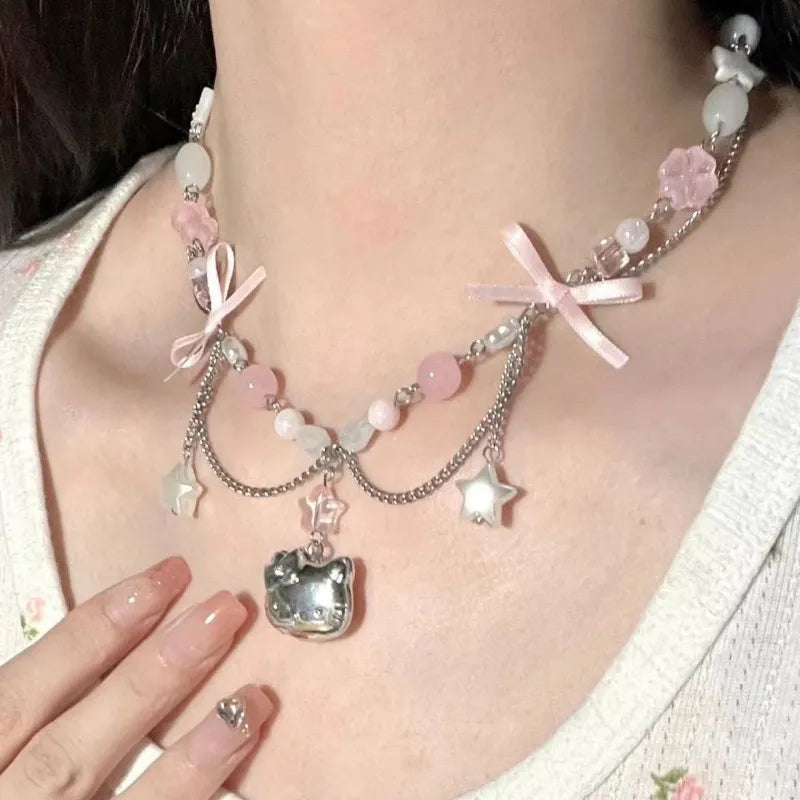 Kawaii Hello Kitty Beaded Necklace - KAWAII LULU