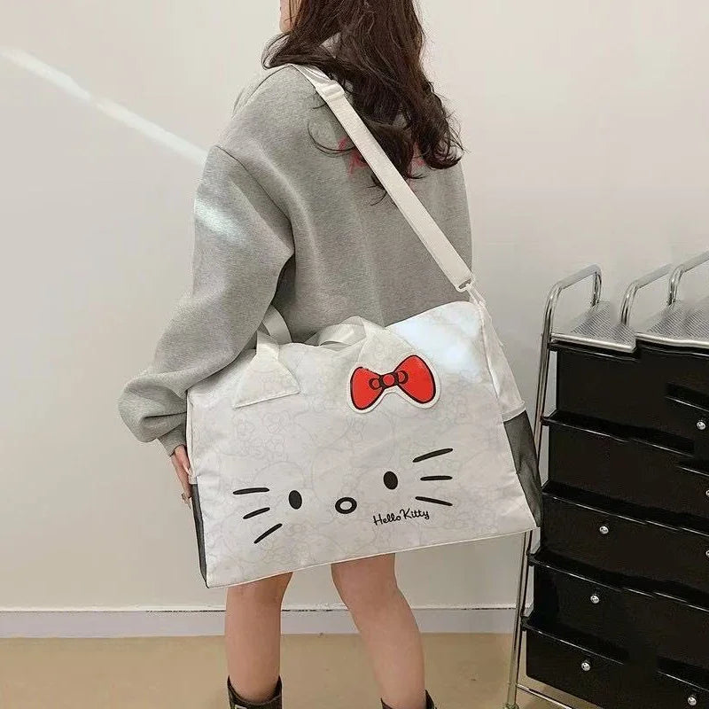 Kawaii Bow Kitty Travel Duffle Bag
