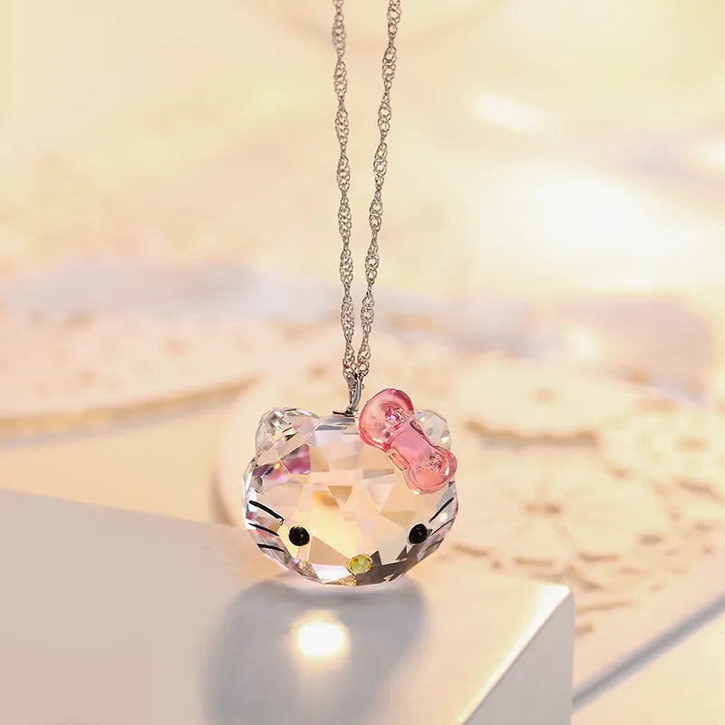 Kawaii Hello Kitty Crystal Necklace