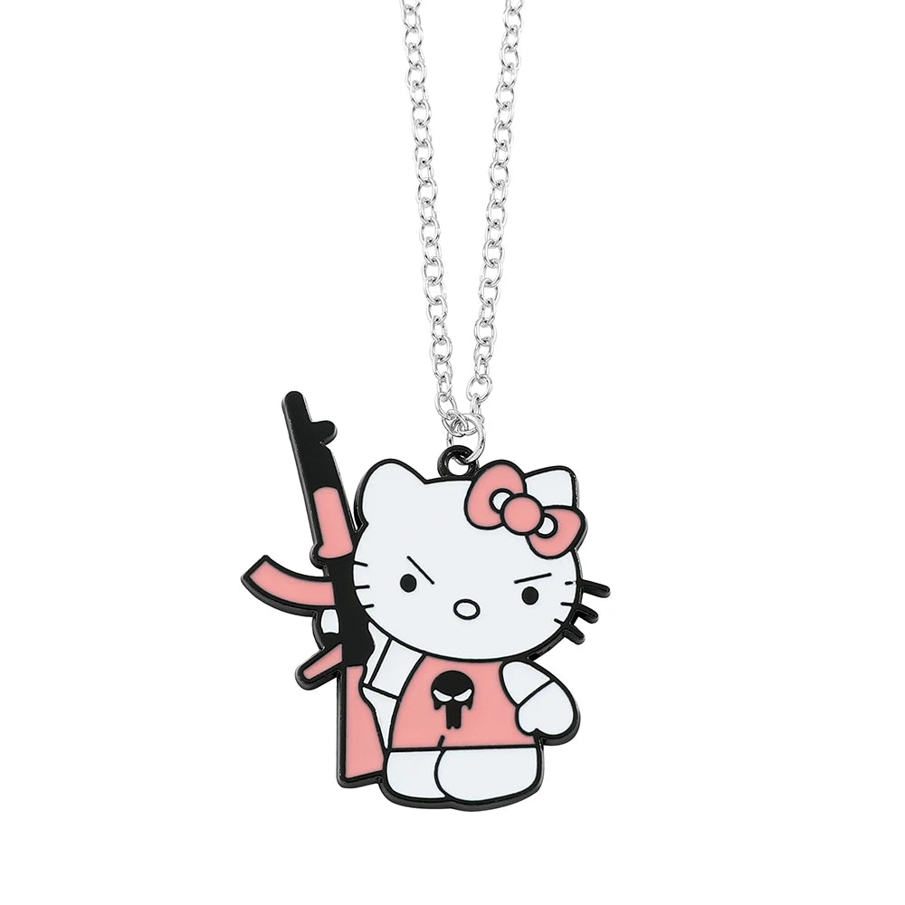 Kawaii Warrior Kitty Pendant Necklace