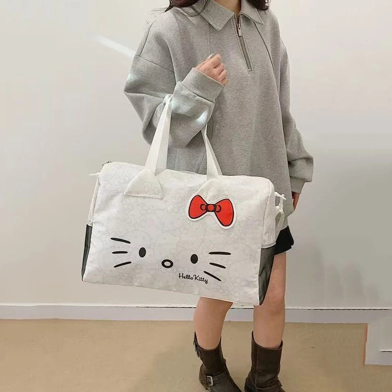 Kawaii Bow Kitty Travel Duffle Bag