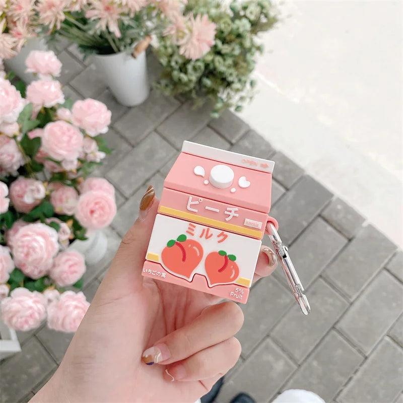 Kawaii Peach Milk AirPods Case