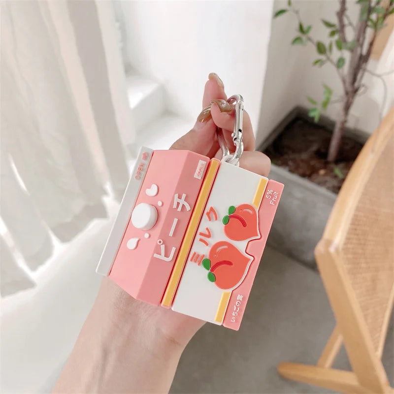 Kawaii Peach Milk AirPods Case