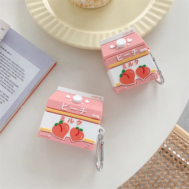 Kawaii Peach Milk AirPods Case