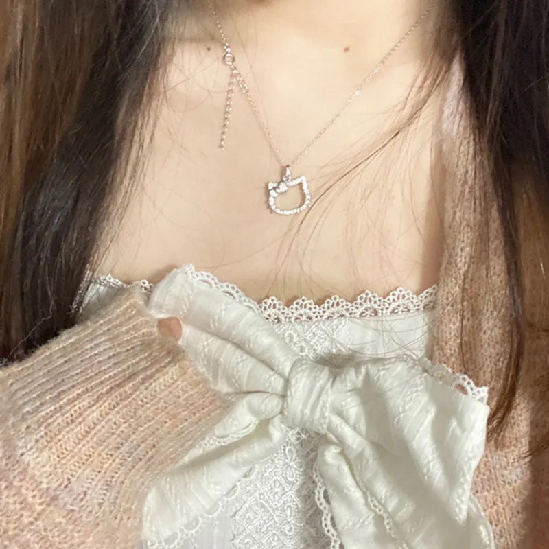 Kawaii Hello Kitty Necklace & Ring