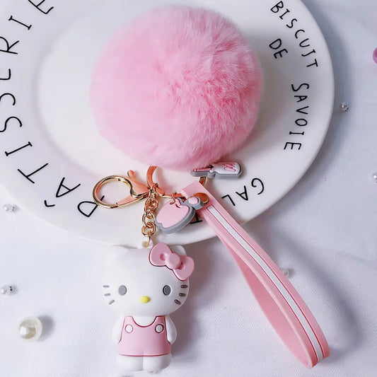 Kawaii Sanrio Fluffy Keychain with doll - KAWAII LULU