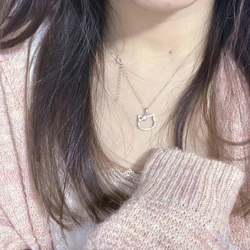 Kawaii Hello Kitty Necklace & Ring