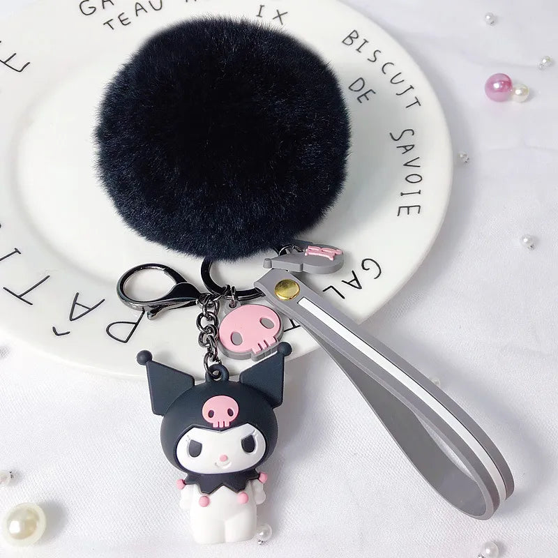 Kawaii Sanrio Fluffy Keychain with doll - KAWAII LULU
