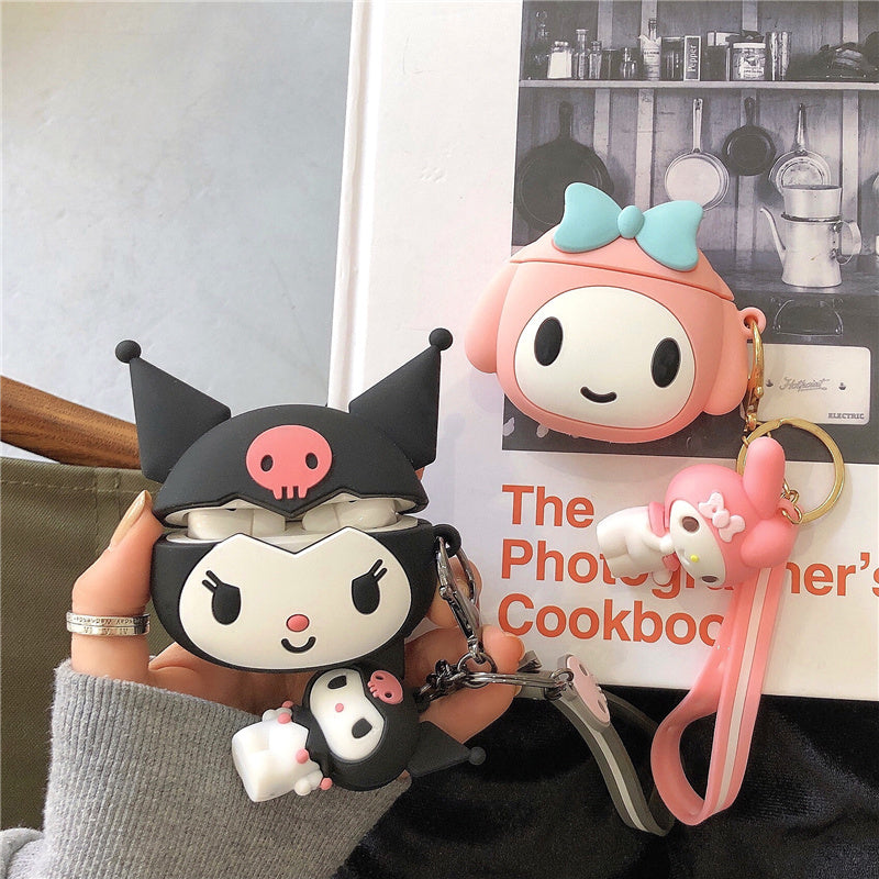 Kawaii Silicone AirPods Case Kuromi & My Melody - KAWAII LULU