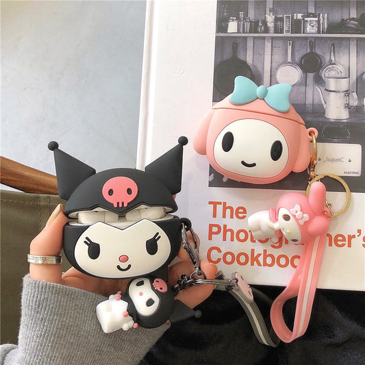 Kawaii Silicone AirPods Case Kuromi & My Melody - KAWAII LULU