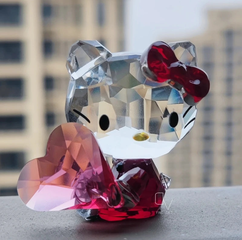 Kawaii Hello Kitty Crystal Figure for Decoration - KAWAII LULU