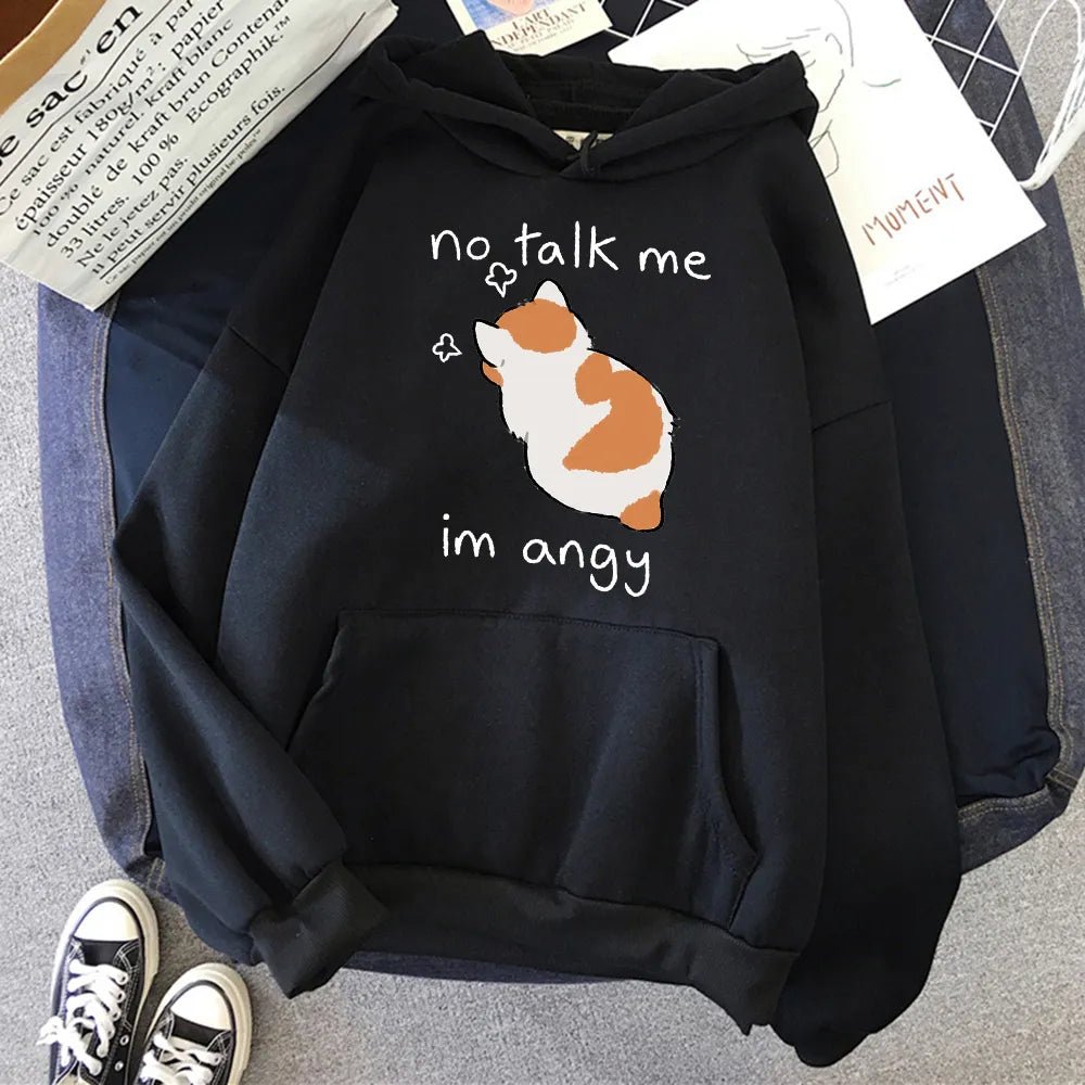 Kawaii Angry Cat Hoodie - KAWAII LULU