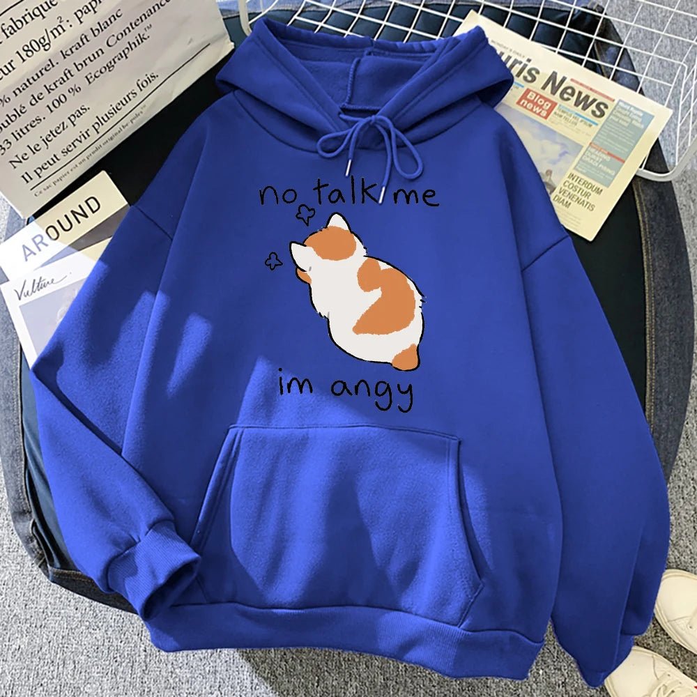 Kawaii Angry Cat Hoodie - KAWAII LULU
