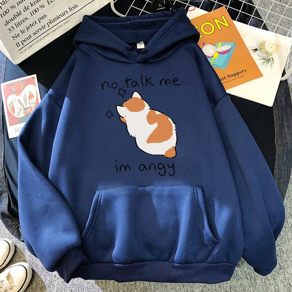 Kawaii Angry Cat Hoodie - KAWAII LULU