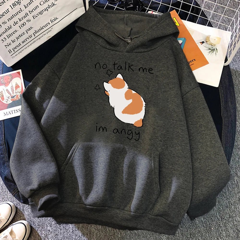 Kawaii Angry Cat Hoodie - KAWAII LULU