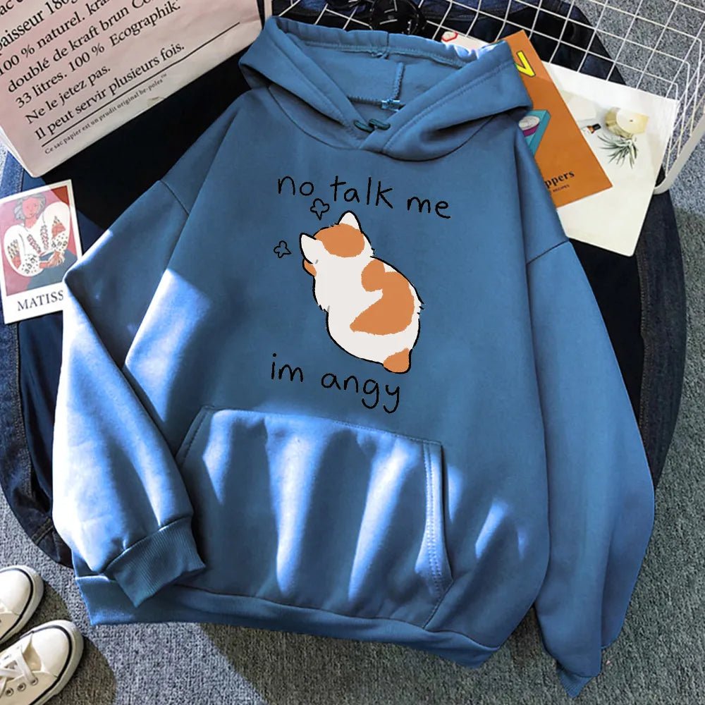 Kawaii Angry Cat Hoodie - KAWAII LULU