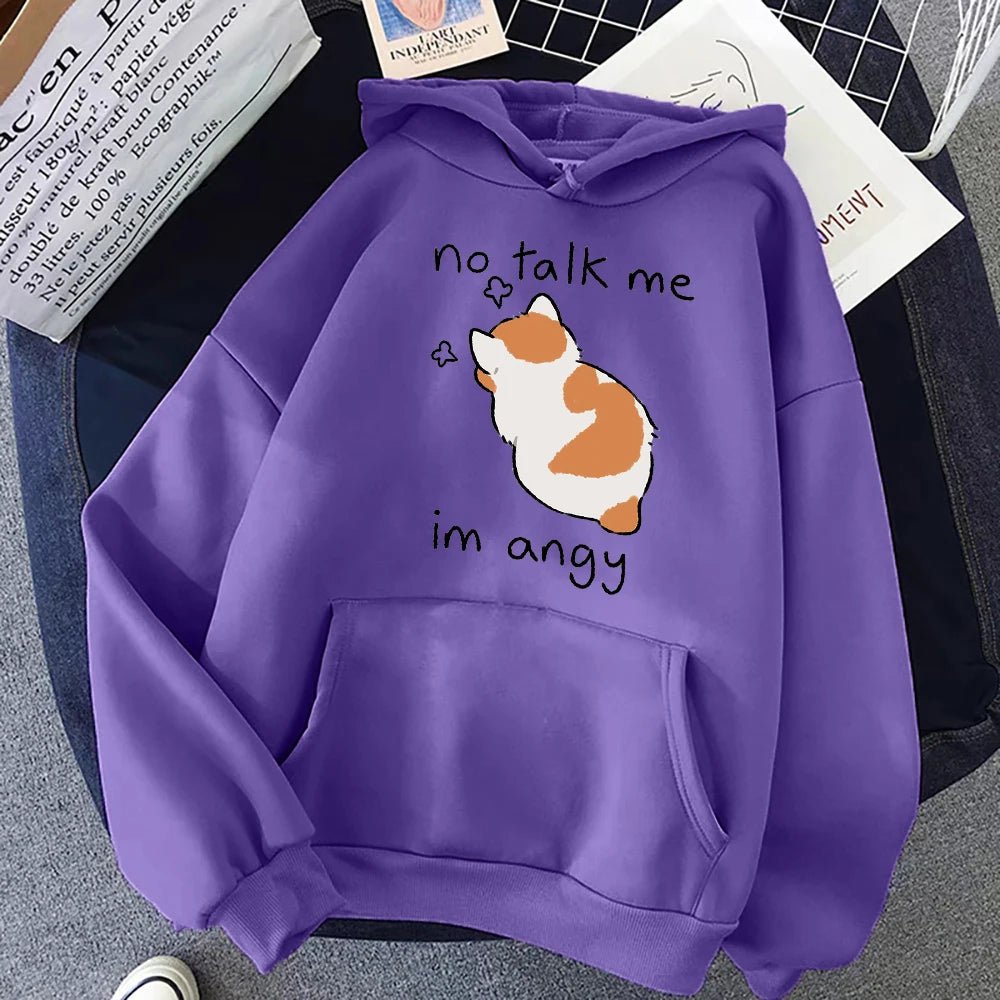 Kawaii Angry Cat Hoodie - KAWAII LULU