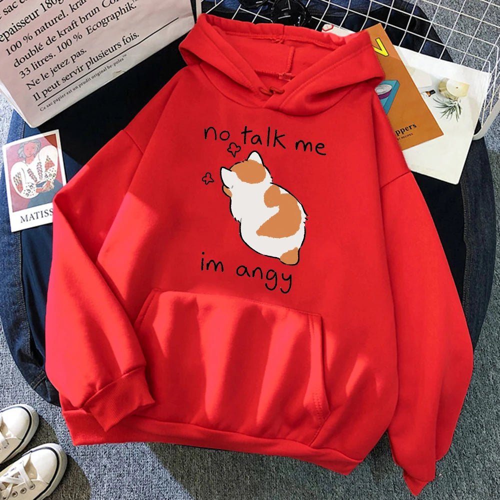 Kawaii Angry Cat Hoodie - KAWAII LULU