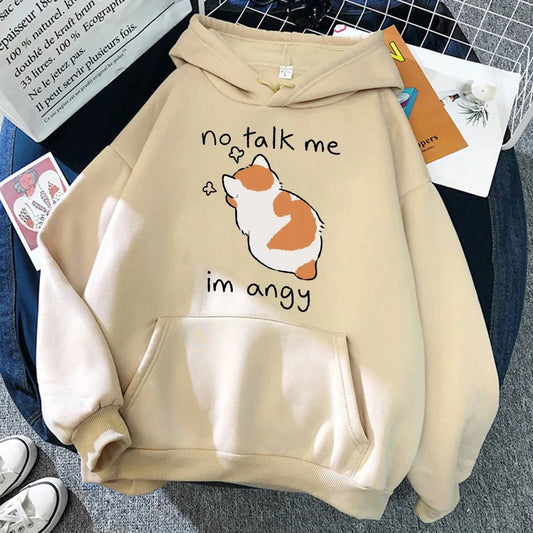 Kawaii Angry Cat Hoodie - KAWAII LULU