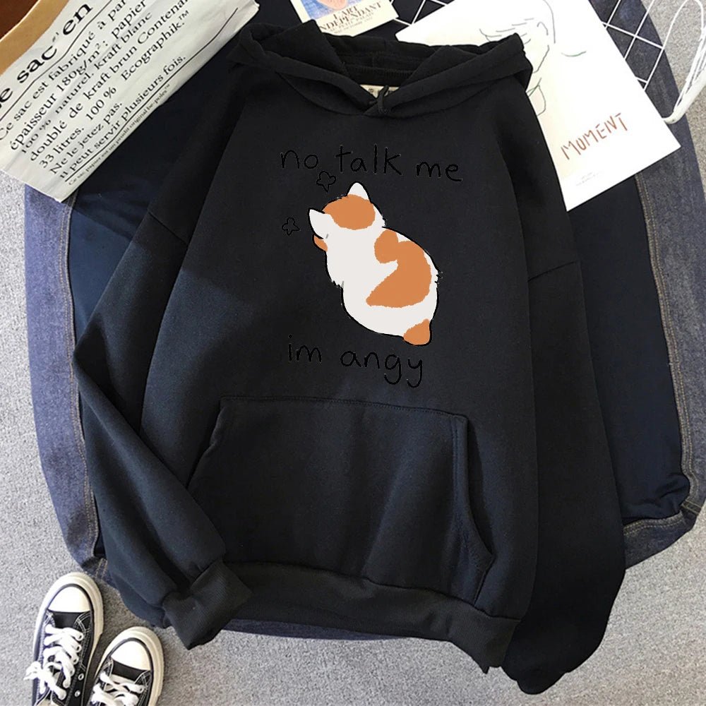 Kawaii Angry Cat Hoodie - KAWAII LULU
