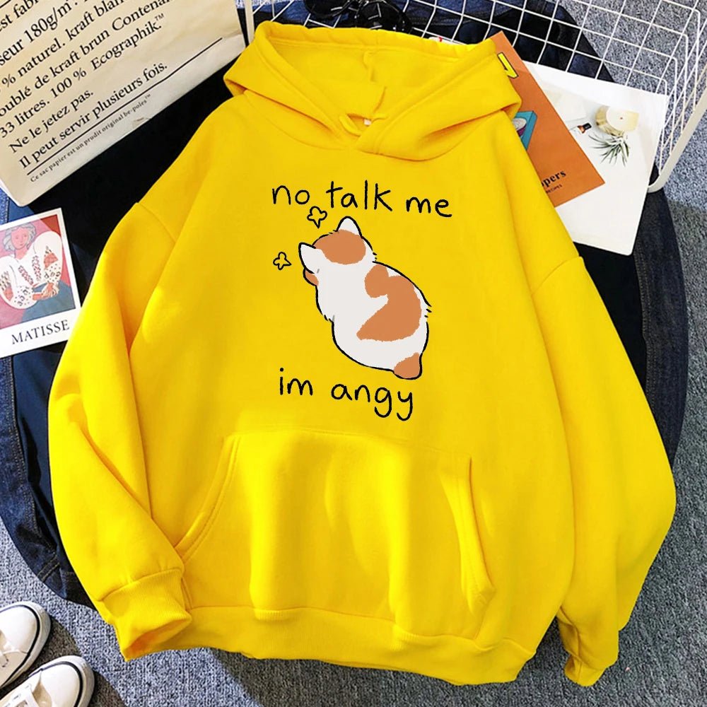 Kawaii Angry Cat Hoodie - KAWAII LULU