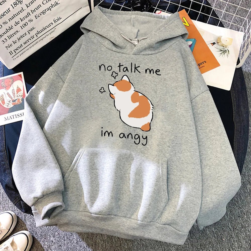 Kawaii Angry Cat Hoodie - KAWAII LULU