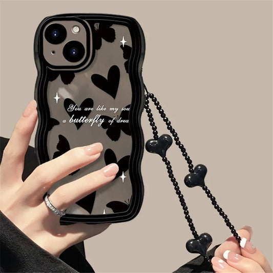 Kawaii Black Love Heart iPhone Case - KAWAII LULU