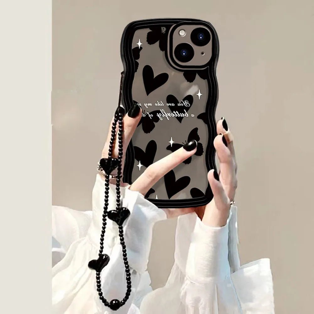 Kawaii Black Love Heart iPhone Case - KAWAII LULU
