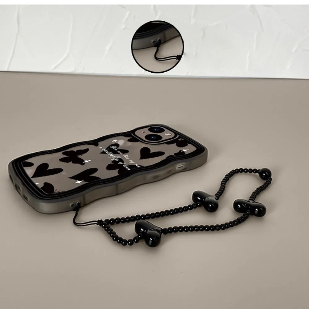 Kawaii Black Love Heart iPhone Case - KAWAII LULU