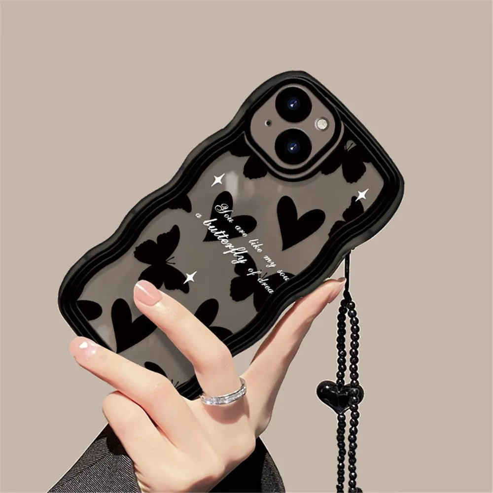 Kawaii Black Love Heart iPhone Case - KAWAII LULU
