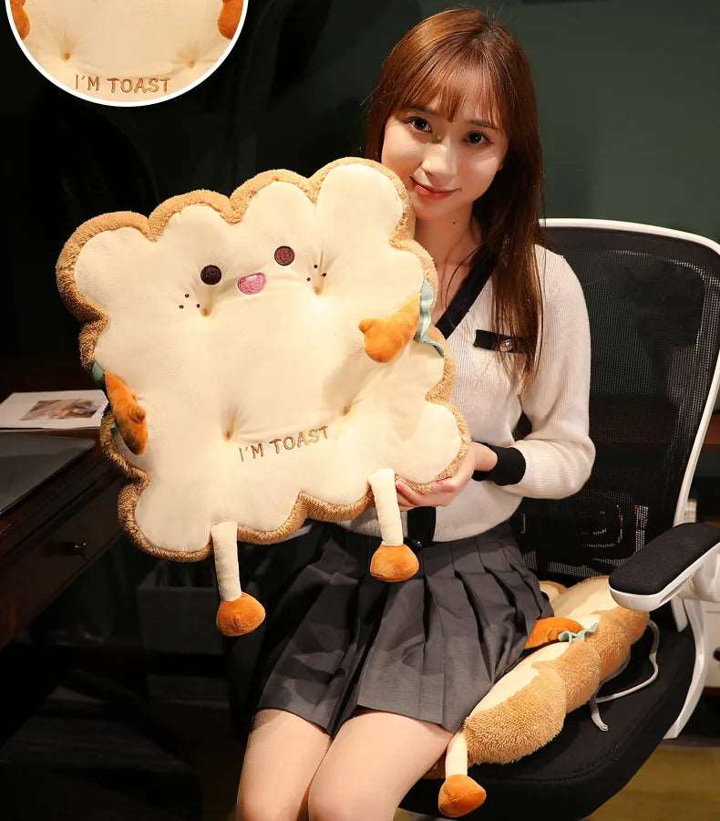 Kawaii Bread Toast Plush Cushion - KAWAII LULU