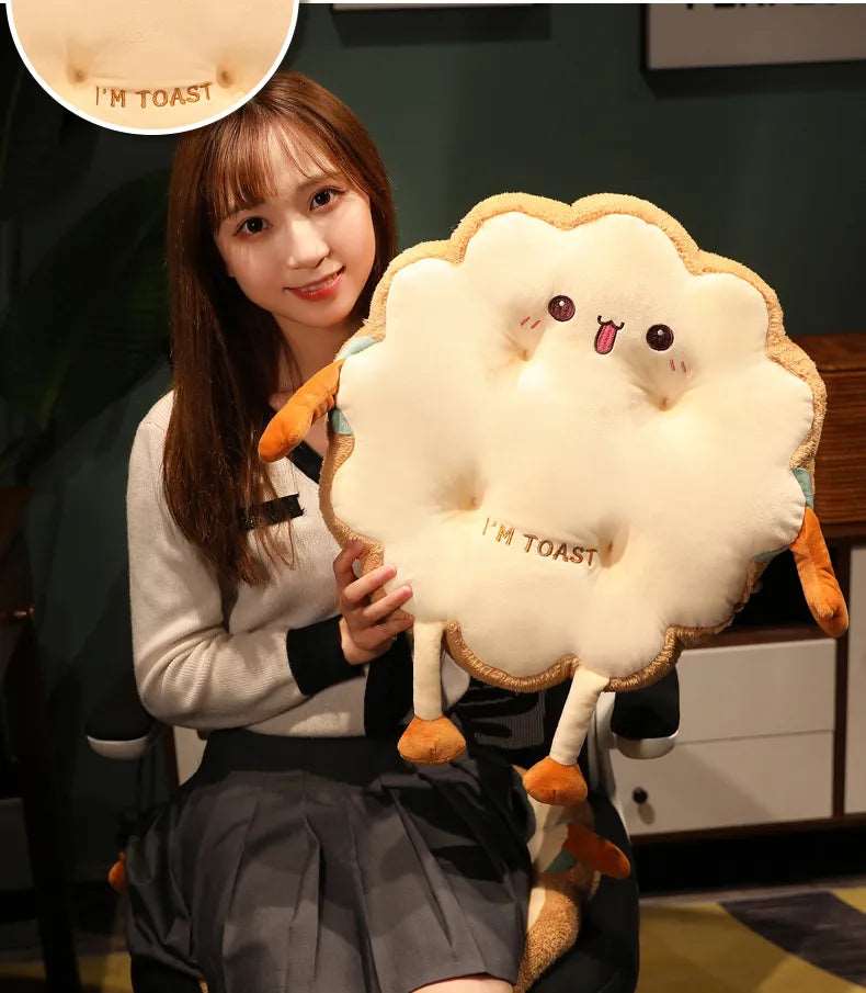 Kawaii Bread Toast Plush Cushion - KAWAII LULU