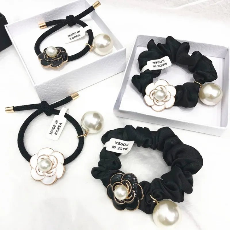 Kawaii Camellia Pearl Hair Ring - KAWAII LULU