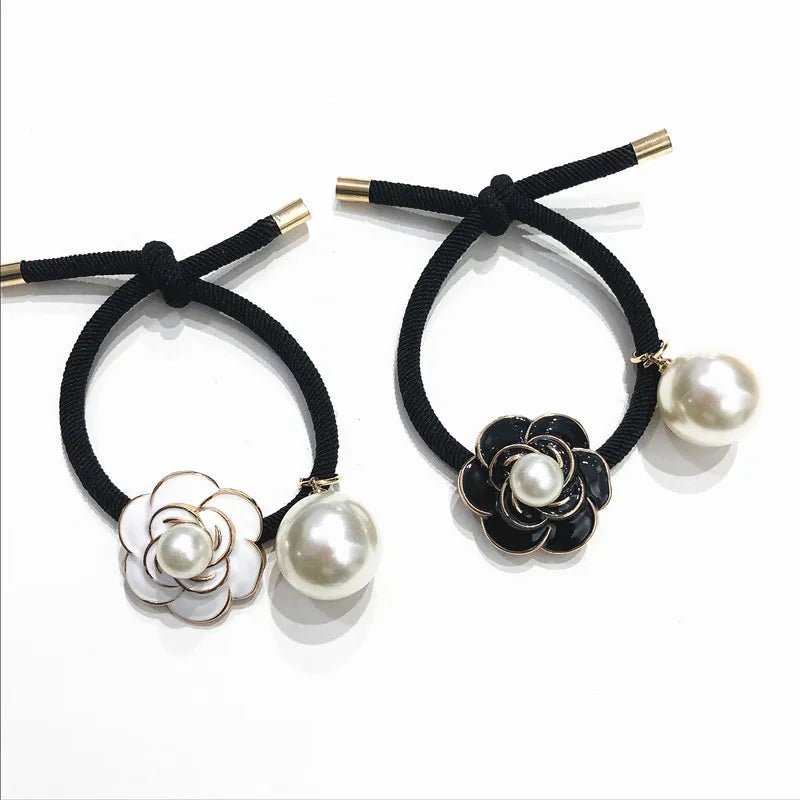 Kawaii Camellia Pearl Hair Ring - KAWAII LULU