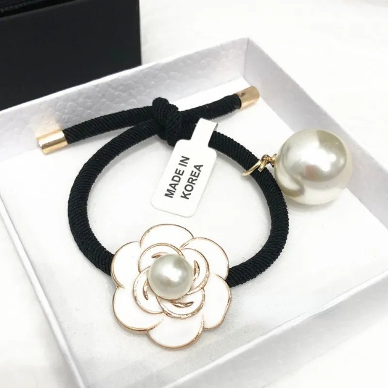 Kawaii Camellia Pearl Hair Ring - KAWAII LULU