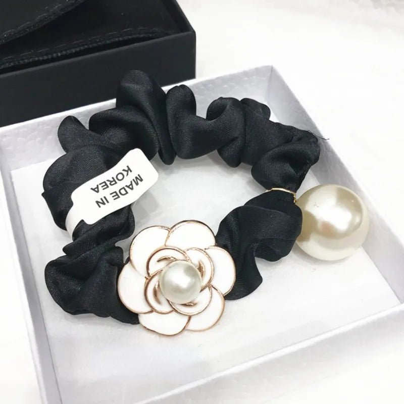 Kawaii Camellia Pearl Hair Ring - KAWAII LULU