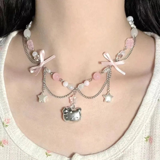 Kawaii Hello Kitty Beaded Necklace - KAWAII LULU