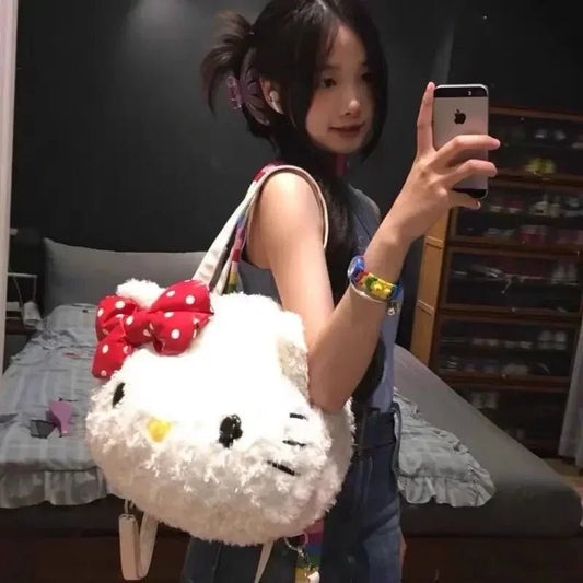 Kawaii Hello Kitty Large Plush Shoulder Bag - KAWAII LULU