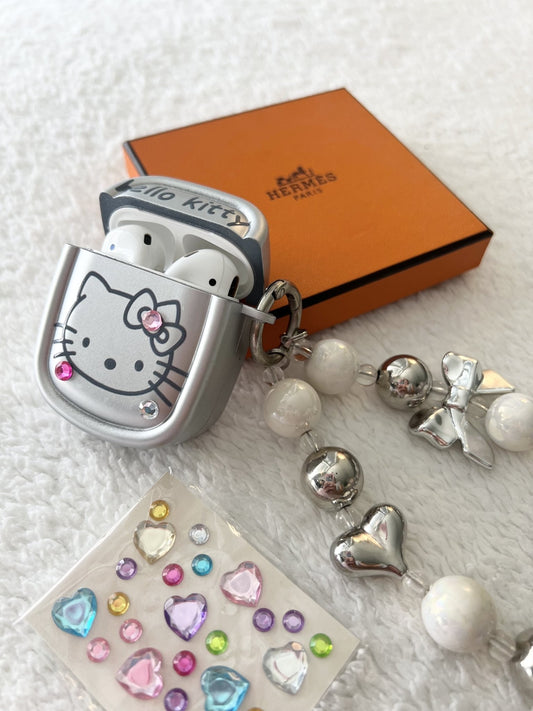 Kawaii Hello Kitty Metal AirPods Case with Bracelet - KAWAII LULU