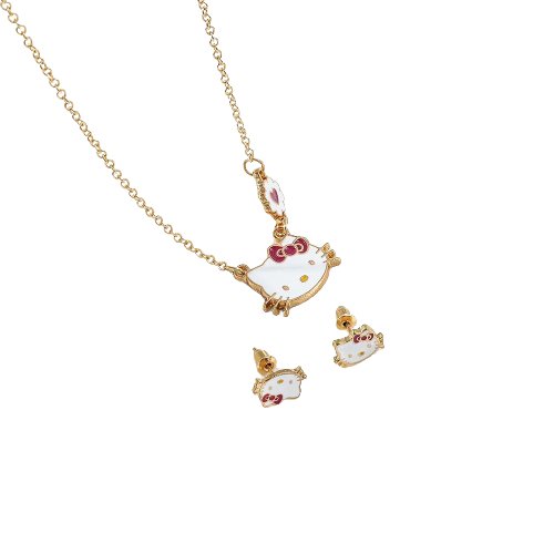 Kawaii Hello Kitty Necklace & Earrings Set - KAWAII LULU
