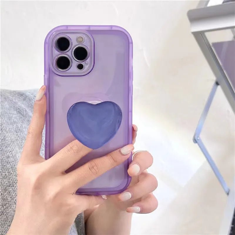 Kawaii Jelly iPhone Case with Love Heart Holder - KAWAII LULU