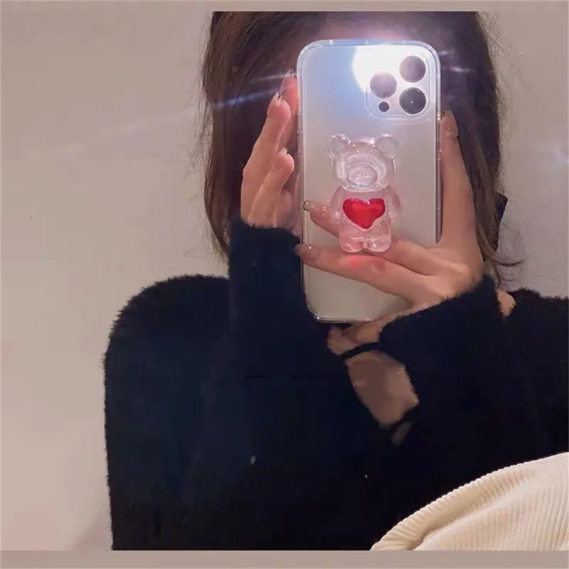 Kawaii Love Heart Bear Phone Griptok - KAWAII LULU