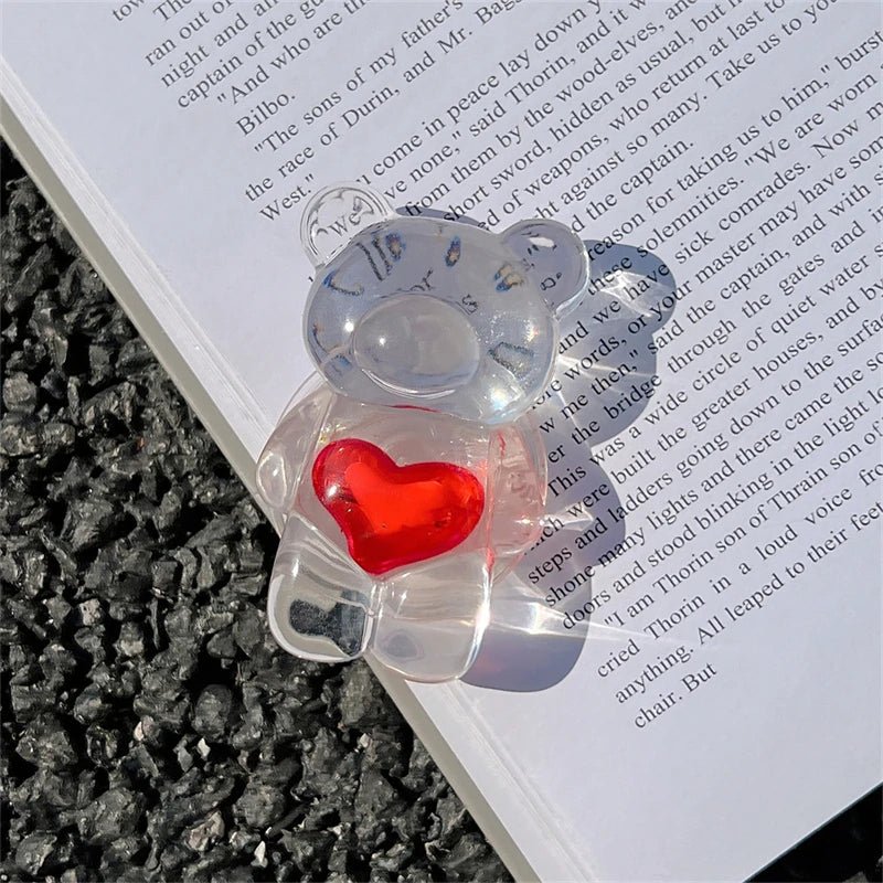 Kawaii Love Heart Bear Phone Griptok - KAWAII LULU