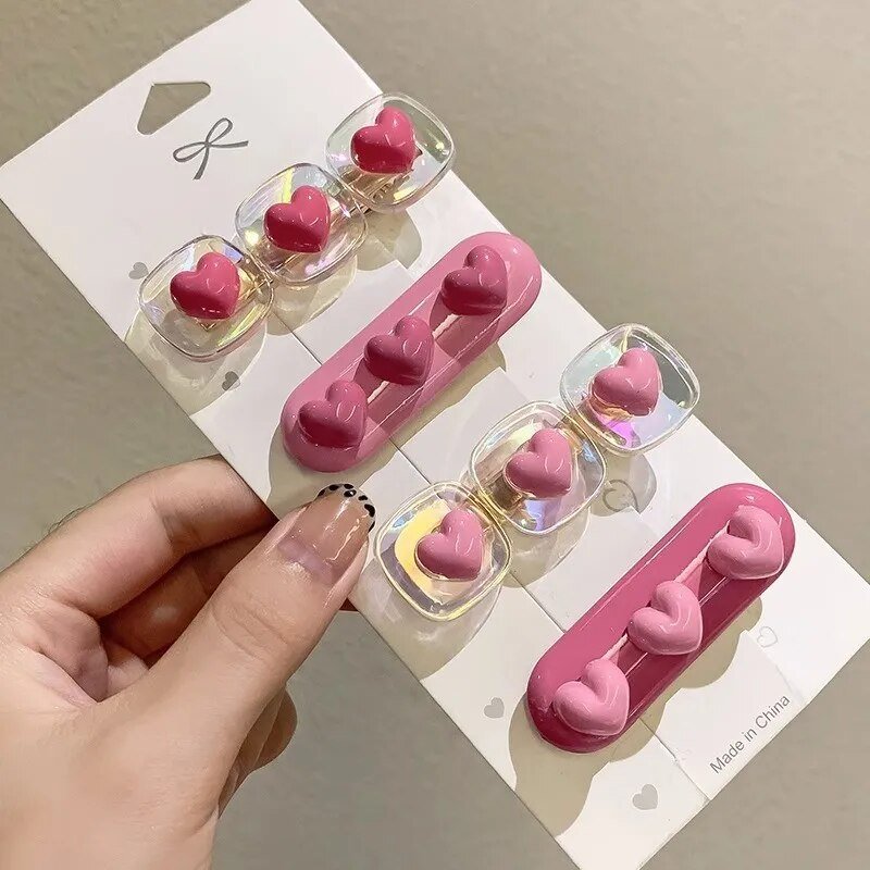 Kawaii Pink Love Heart Hair Clips - KAWAII LULU